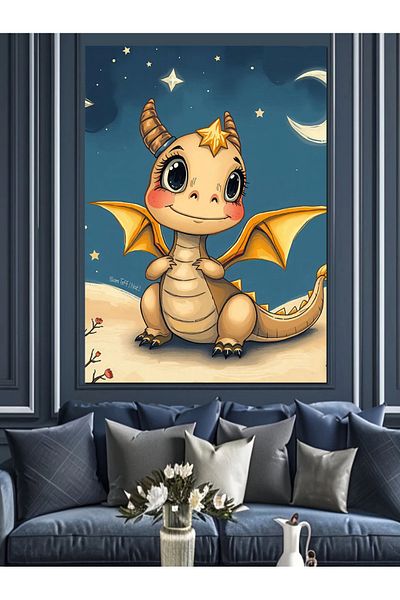 Tablomega Cute Dragon Decorative Canvas - Ξύλινο Πίνακα MDF
