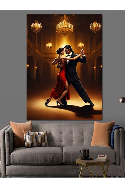 Tablomega Pereche de tango din pânză decorativă - masă din lemn MDF
