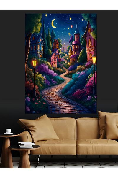 Tablomega Fairytale Path Decorative Canvas - Mdf Wooden Painting