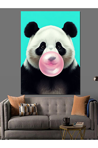 karizmart Panda cu baloane Pânză decorativă - Lemn MDF