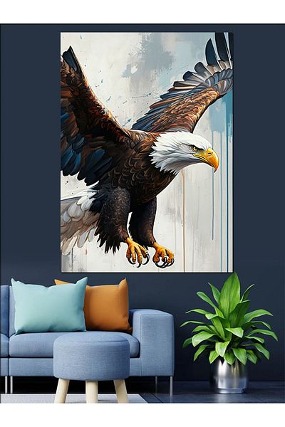 Tablomega Flying Eagle Decorative Canvas - Mdf Wooden Painting