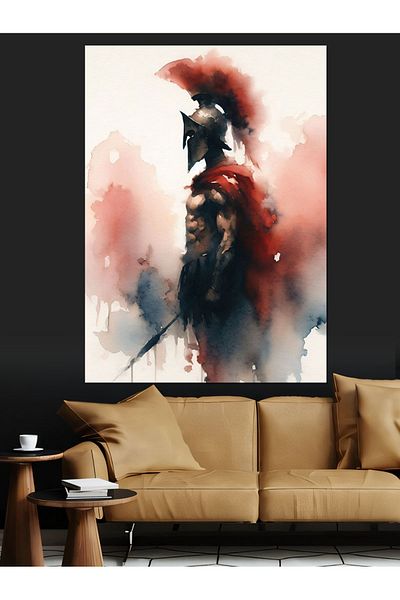 Tablomega Pânză decorativă Warrior Silhouette - Lemn MDF