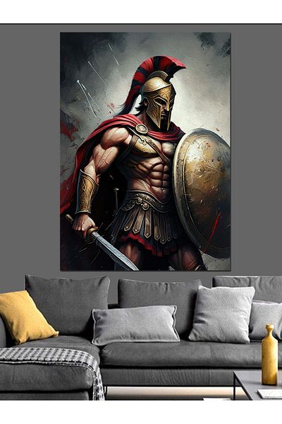 Tablomega Spartan Warrior Decorative Canvas - Mdf Wooden Painting
