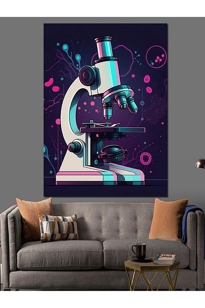 Tablomega Pânză decorativă pentru artă microscop - Lemn MDF
