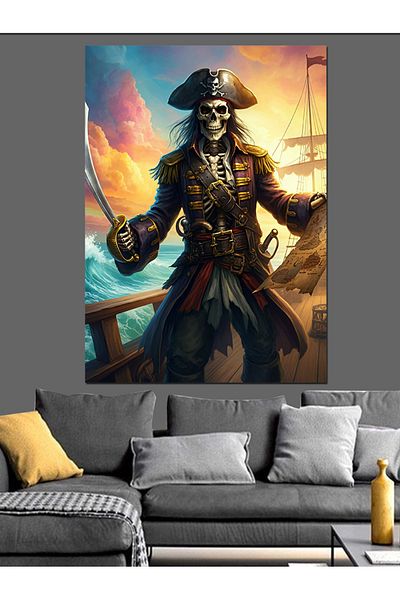 Tablomega Pirate Leader Decorative Canvas - Mdf Wooden Painting