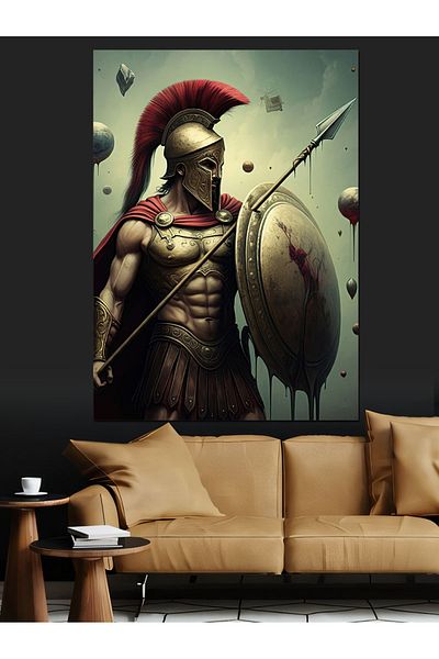 Tablomega Another Spartan Warrior Decorative Canvas - Mdf Wooden Painting