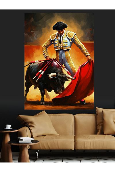 Tablomega Matador Decorative Canvas - Mdf Wooden Table