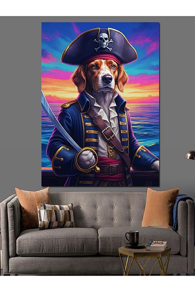 Tablomega Pirate Dog Decorative Canvas - Mdf Wooden Table