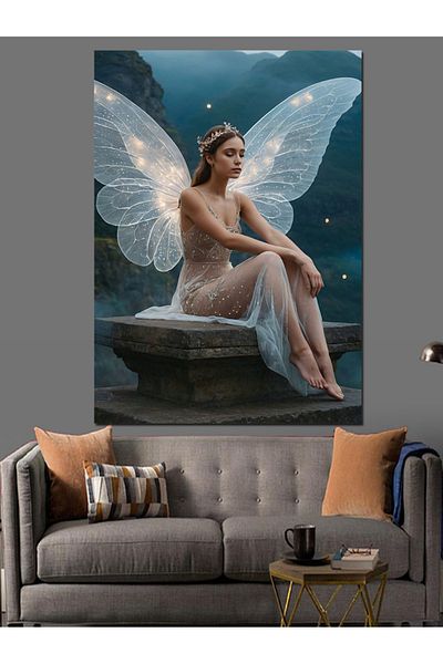 Tablomega Fairy Woman Decorative Canvas - Mdf Wooden Painting