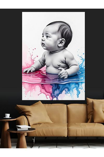 Tablomega Colorful Baby Decorative Canvas - Mdf Wooden Painting
