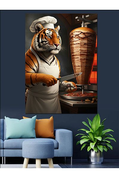 Tablomega Pânză decorativă Dönerci Tiger - MDF Lemn