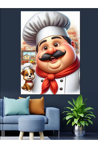 Tablomega Pânză decorativă Chef Cook - Lemn MDF