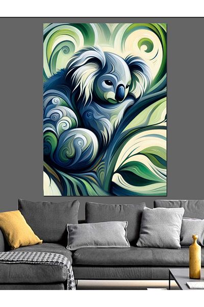 Tablomega Pânză decorativă Koala în verdeață - MDF Lemn