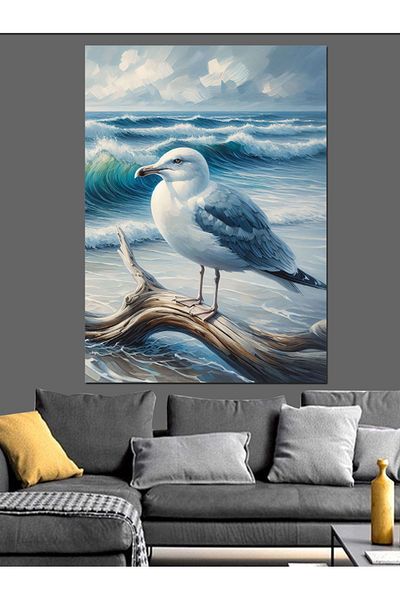 Tablomega Pânză decorativă Sea Seaside Seagull - Pictură din lemn MDF