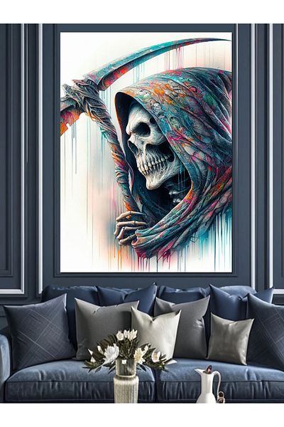 Tablomega Abstract Skeleton Decorative Canvas - Mdf Wooden Painting