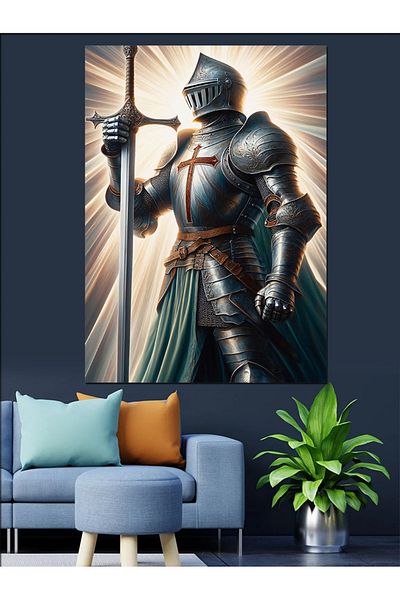 Tablomega Pânză Decorativă Cavaler Armat - Lemn MDF