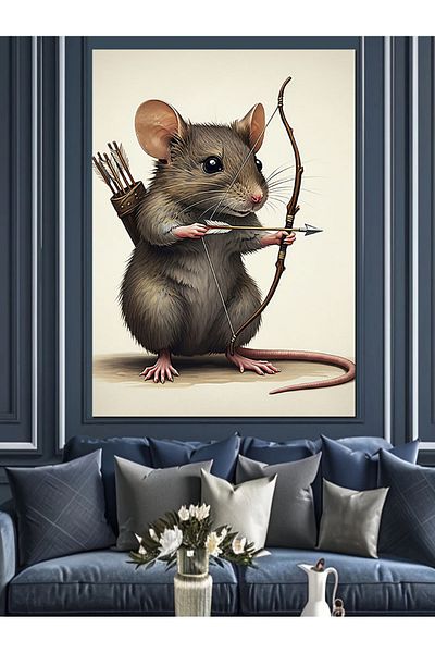 Tablomega Pânză decorativă Mouse Archer - Lemn MDF