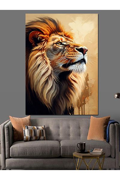 Tablomega Lion's Pride Decorative Canvas - Mdf Wooden Painting