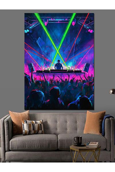 Tablomega Music Festival Stage Decorative Canvas - Mdf Wooden Table
