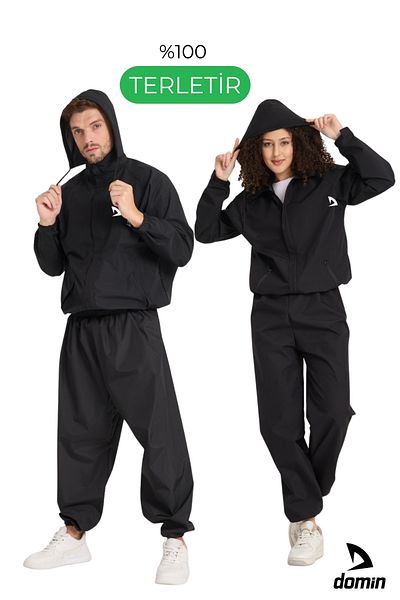 DOMİN SPOR Unisex αναπνεύσιμη θερμική σάουνα φόρμα-φόρμα εφίδρωσης
