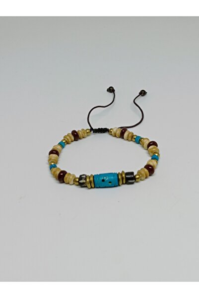 mama india alaçatı Adjustable Size Ethnic Design Natural Stone Bone Bracelet ...