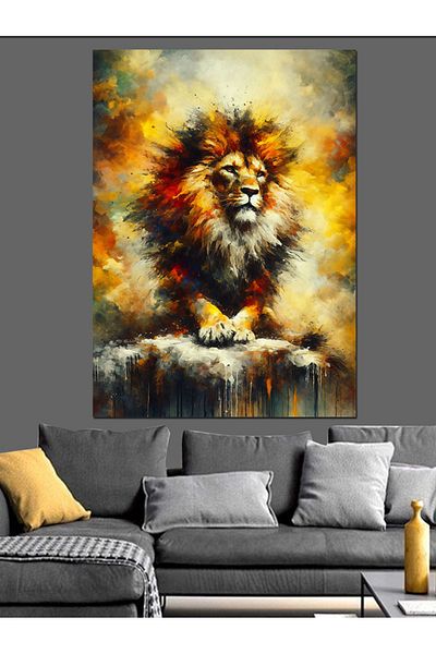Tablomega Pânză Decorativă Asil Aslan - Lemn MDF