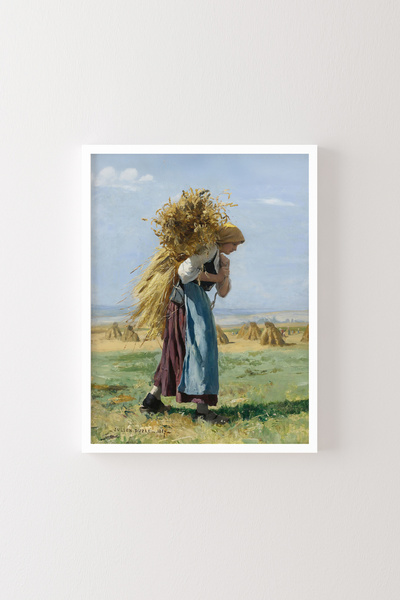 epiqart Woman Working in the Field - White Frame