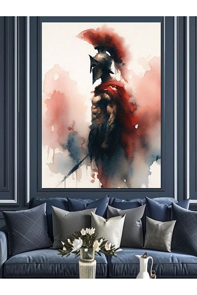 Tablomega Pânză decorativă Warrior Silhouette - Lemn MDF