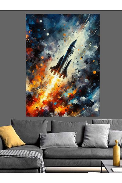 Tablomega Rocket Launch Decorative Canvas - Mdf Wooden Painting