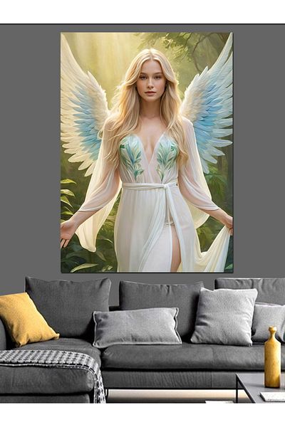 Tablomega Angel Figure Decorative Canvas - Mdf Wooden Painting