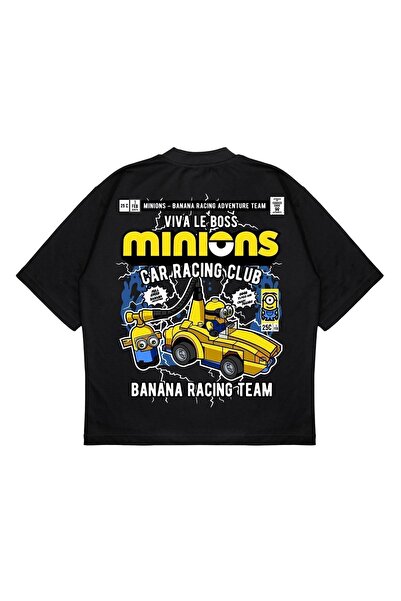 PURE EFFECT Tricou unisex supradimensionat The Mınıos cu imprimeu pe spate, c...