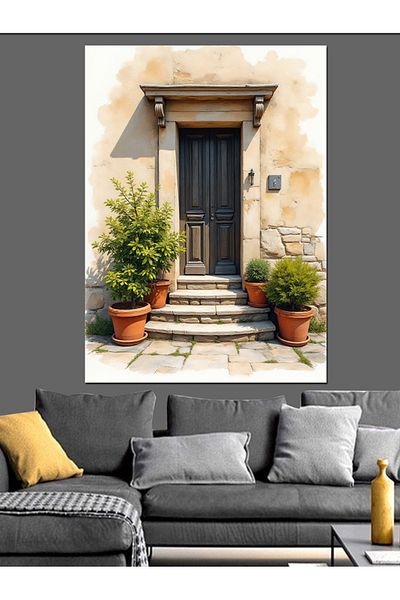 Tablomega Old Wooden Door Decorative Canvas - Mdf Wooden Painting