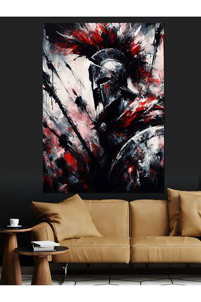 Tablomega Warrior Portrait Decorative Canvas - Mdf Wooden Painting