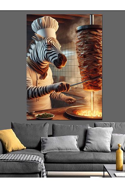 Tablomega Περιστρεφόμενο Διακοσμητικό Καμβάς Zebra - Ξύλινο Πίνακα MDF