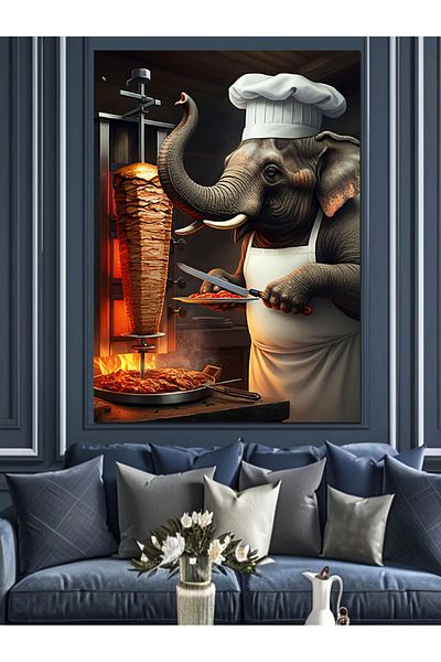 Tablomega Pânză decorativă Dönerci Elephant - Lemn MDF