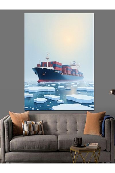 Tablomega Iceberg Ship Decorative Canvas - Mdf Wooden Painting