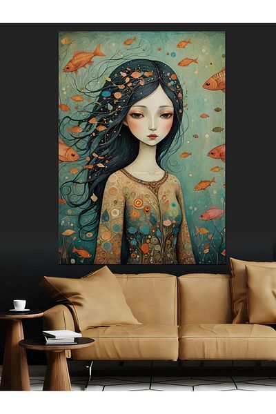 Tablomega Pictură Decorativă Portret Femeie Colorată - Lemn MDF
