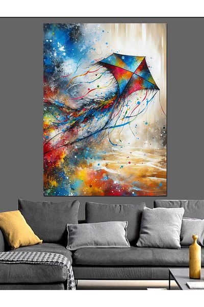 Tablomega Colorful Kite Decorative Canvas - Mdf Wooden Painting