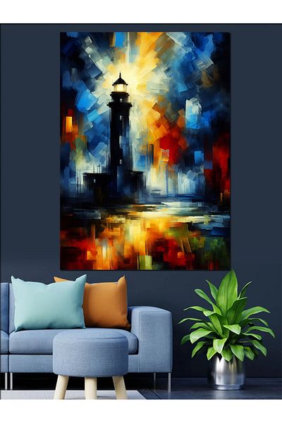 Tablomega Abstract Cityscape Decorative Canvas - Mdf Wooden Painting