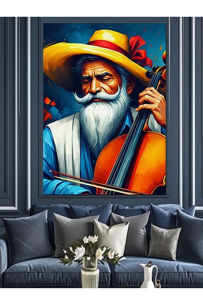 Tablomega Mexican Musician Decorative Canvas - Mdf Wooden Painting