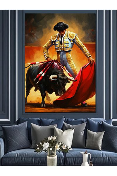 Tablomega Matador Decorative Canvas - Mdf Wooden Table