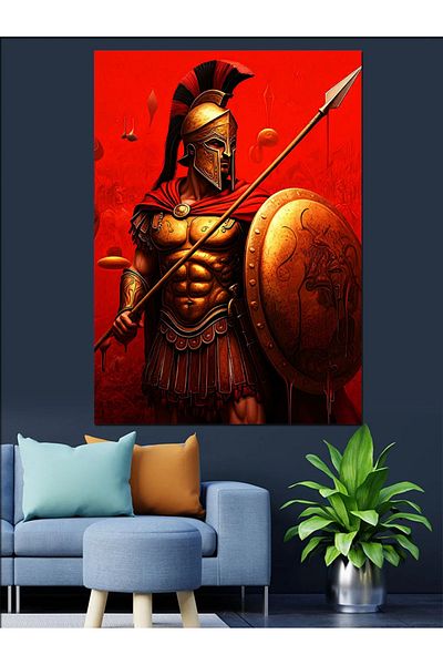 Tablomega Shielded Spartan Decorative Canvas - Mdf Wooden Painting