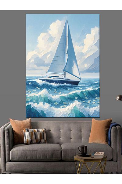 Tablomega Sailing Decorative Canvas - Mdf Wooden Painting