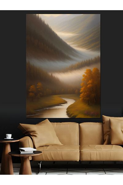 Tablomega Autumn Landscape Decorative Canvas - Mdf Wooden Painting