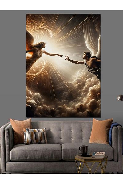 Tablomega Angels Decorative Canvas - Mdf Wooden Painting