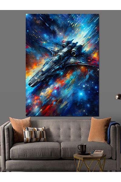 Tablomega Galactic Battleship Decorative Canvas - Mdf Wooden Painting