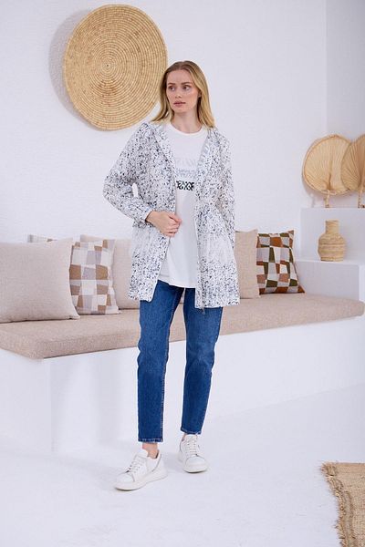 Moodbasic Lace Detailed Patterned Suit-15149