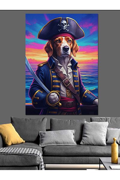 Tablomega Pirate Dog Decorative Canvas - Mdf Wooden Table