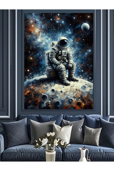 Tablomega Astronaut în spațiu Pânză decorativă - Lemn MDF
