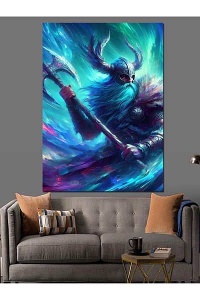 Tablomega Neon Warrior Decorative Canvas - Mdf Wooden Painting